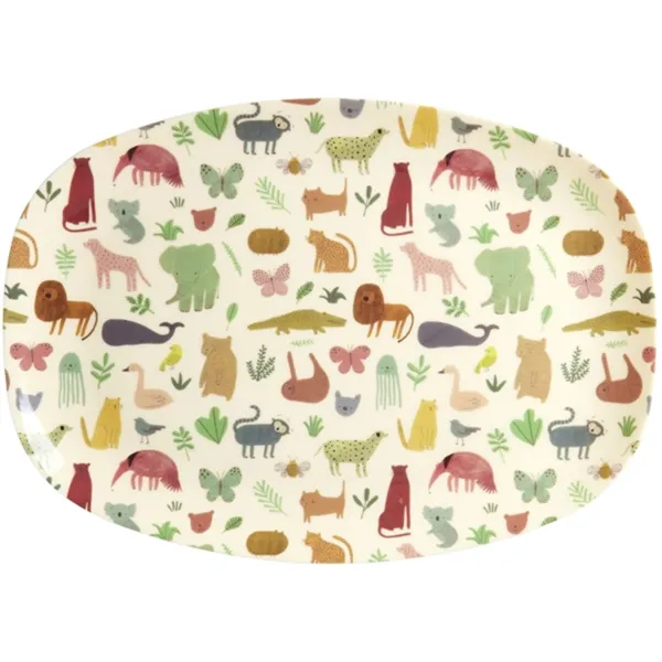 RICE Sweet Jungle Print Melamin Barnplatta