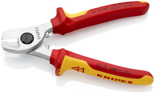 Knipex Kabelsax krompläterad, VDE-godkänd 165 mm