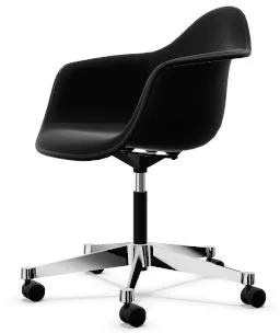 Vitra Eames Plastic PACC Kontorsstol med Swivel Helt Klädd Svart/Hopsak F60