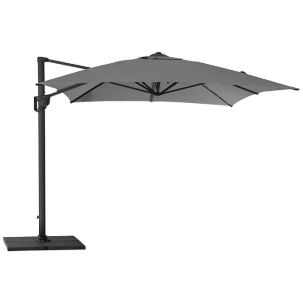 Cane-Line Hyde Luxe parasoll inkl. fot - 3x4 m - aluminium med antracitfärgad duk